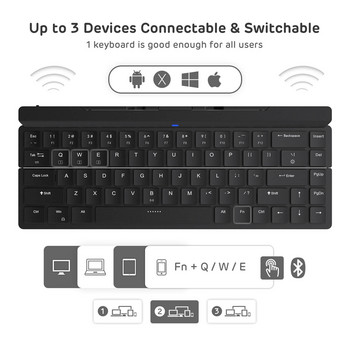 RK925 Keyboard Blutooth Mini Mekanis Dapat Dilipat USB Nirkabel Berkabel 68 Keyboard Gamer Kunci untuk Ponsel Laptop Travel
