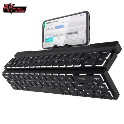 RK925 klaviatūra Blutooth Mini Mekanis Dapat Dilipat USB Nirkabel Berkabel 68 Keyboard Gamer Kunci untuk Ponsel Laptop Travel