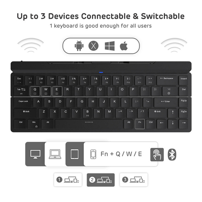 RK925 Billentyűzet Blutooth Mini Mekanis Dapat Dilipat USB Nirkabel Berkabel 68 Keyboard Gamer Kunci a Ponsel Laptop Travelhez
