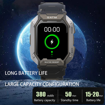 2022 НОВ Военен смарт часовник Мъжки смарт часовник на открито Кръвно налягане 5ATM Водоустойчиви Bluetooth гривни за мъже за Android ios