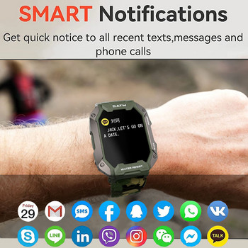 2022 НОВ Военен смарт часовник Мъжки смарт часовник на открито Кръвно налягане 5ATM Водоустойчиви Bluetooth гривни за мъже за Android ios