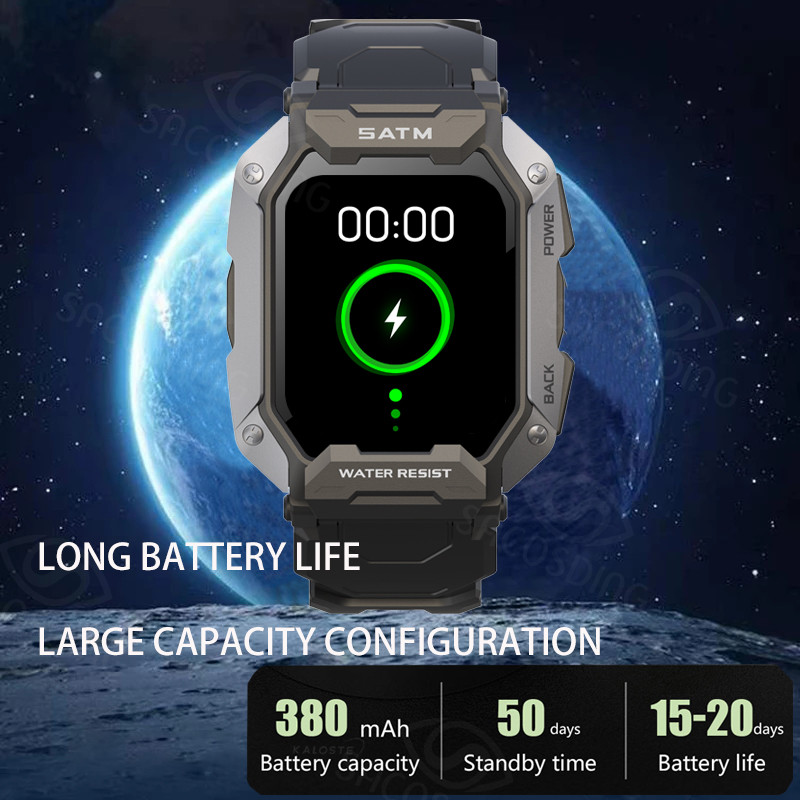 2022 NOU Ceas inteligent militar pentru bărbați Ceas inteligent în aer liber Tensiune arterială 5ATM Brățări Bluetooth rezistente la apă pentru bărbați pentru Android ios