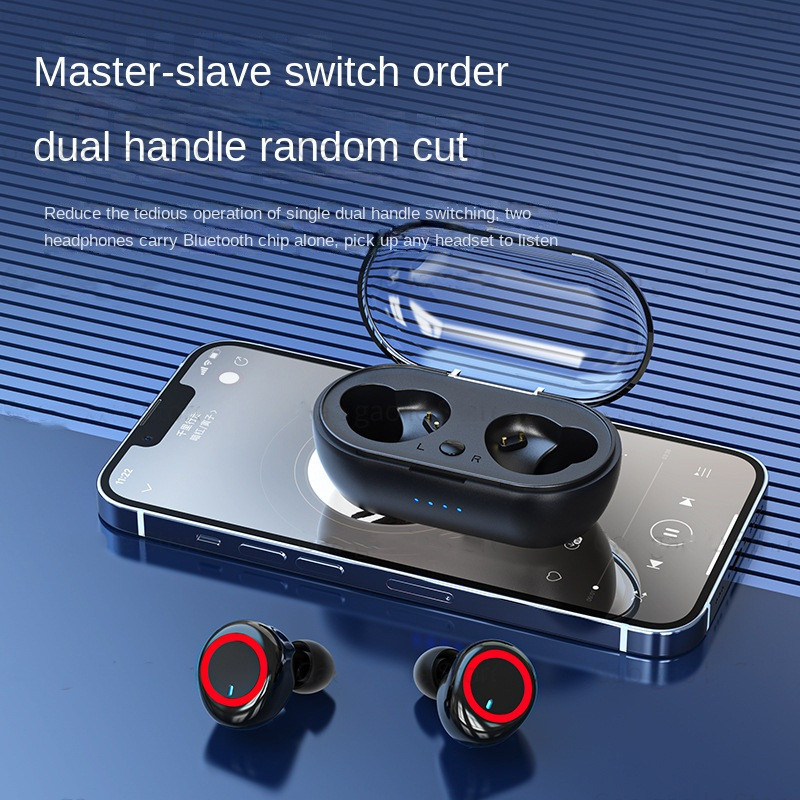 Y50 Bluetooth fülhallgató kültéri sport vezeték nélküli fejhallgató 5.0 töltőtálcával Power Display Touch Control fejhallgató fülhallgató