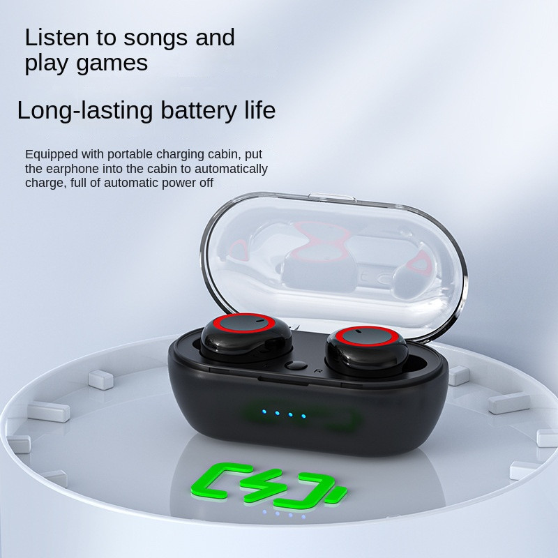 Y50 Bluetooth fülhallgató kültéri sport vezeték nélküli fejhallgató 5.0 töltőtálcával Power Display Touch Control fejhallgató fülhallgató