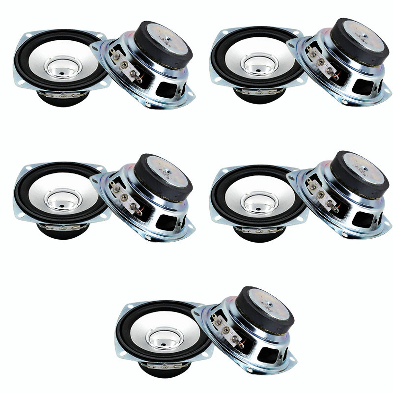 1 ks 10 ks 3-palcové 4ohmové 10W širokopásmové reproduktory, štvorcové prenosné audio reproduktory pre domáce kino, reproduktory pre domácich majstrov.