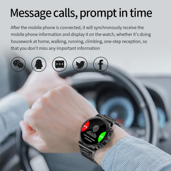 Смарт часовник Lige AMOLED Мъжки часовник за мъже Bluetooth Call Smartwatch Спорт Фитнес гривна Часовник за IOS Android