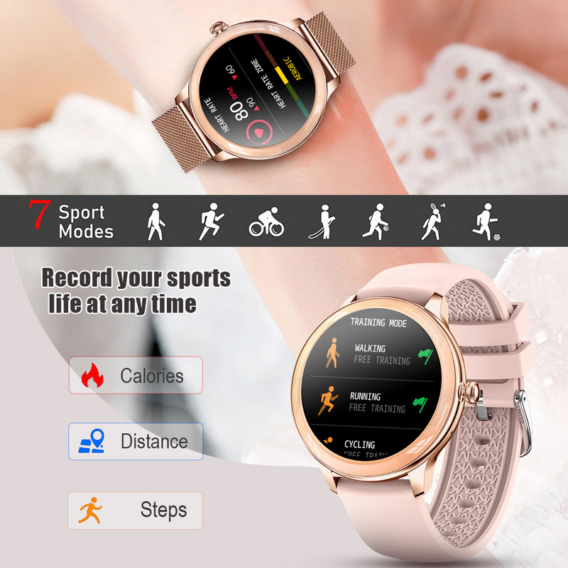 PLUMZONG Nové Bluetooth volanie Inteligentné hodinky pre ženy s monitorom srdcovej frekvencie Športový fitness náramok Vlastné hodinky s ciferníkom Smartwatch pre ženy