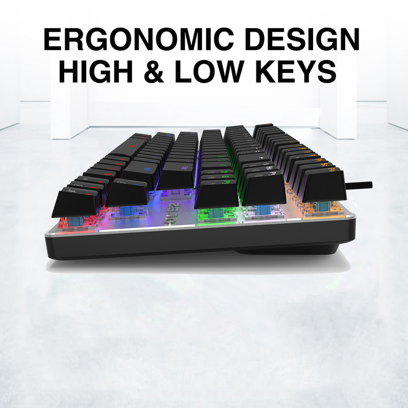 Set mouse cu tastatură mecanică ediție Metoo, 87/104 taste, roșu, albastru, negru, comutator, tastatură mouse pentru jocuri pentru tabletă desktop