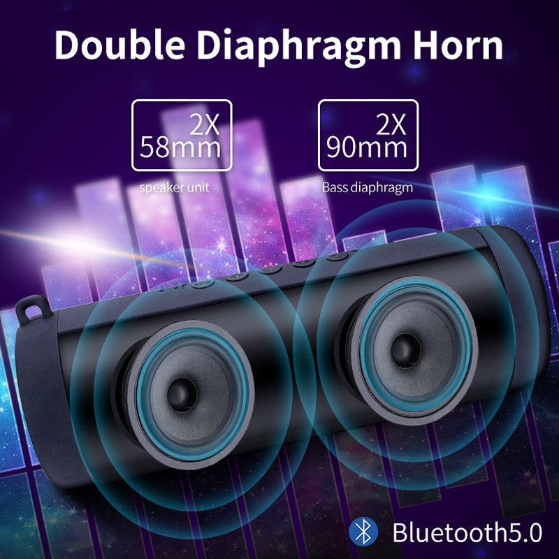 eredeti Ecoboseo vezeték nélküli Bluetooth hangszóró autós hangszóró Hordozható kültéri mélyhangoszlopos hangszóró FM Raido SD kártya Aux Micro