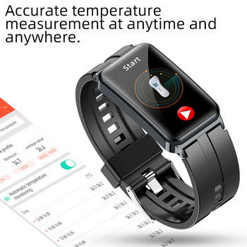 EP01 Кръвна захар Захар Интелигентен часовник с каишка Телесна температура ЕКГ HRV Мониторинг Фитнес Смарт гривна Водоустойчив SpO2 Смарт часовник