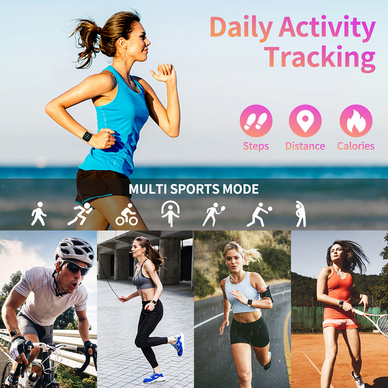 SENBONO 2022 Ceas inteligent pentru bărbați, femei, IP68, impermeabil, pentru femei, ceas sport, cadrane personalizate, tracker fitness, pentru femei, ceas inteligent pentru bărbați + CUTIE