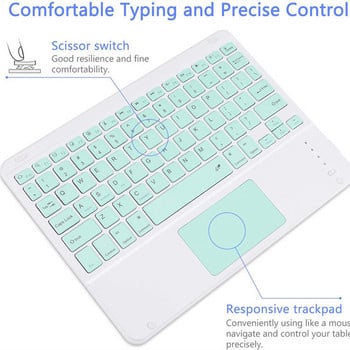 Клавиатура с тъчпад Teclado Russian Arabic Norsk Безжична Bluetooth клавиатура за таблет за Xiaomi Pad 5 за iPad Air 4 2 Pro