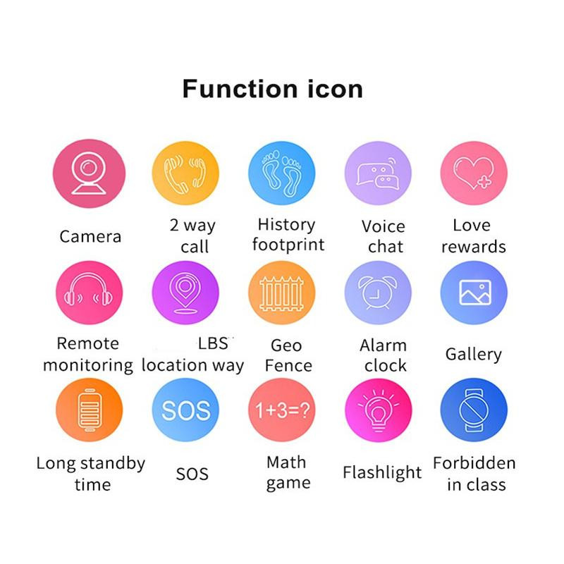 Z6 Kids Smart Watch Sim Card Call Telefon Okosóra Vízálló kamera 1,44 hüvelykes érintőképernyős ébresztőóra Órák gyerekeknek