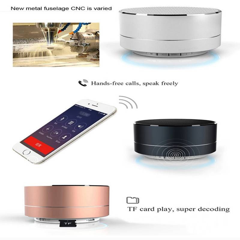 Prenosný Bluetooth reproduktor A10 z hliníkovej zliatiny, malý oceľový kanón, TF USB AUX, bezdrôtové pripojenie k mobilnému telefónu a počítaču