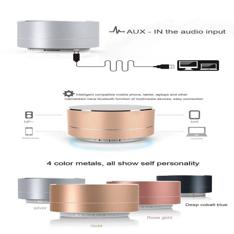 Prenosný Bluetooth reproduktor A10 z hliníkovej zliatiny, malý oceľový kanón, TF USB AUX, bezdrôtové pripojenie k mobilnému telefónu a počítaču