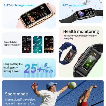 Дамски смарт часовник Модни прекрасни дамски часовници Мониторинг на сърдечния ритъм Напомняне за повикване Смарт лента за телефон Xiaomi Huawei с Android