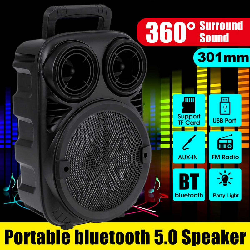Difuzor Bluetooth de mare putere de 6,5 inchi Square Dance Difuzor portabil de exterior cu microfon LED Subwoofer Coloană de sunet TF USB FM