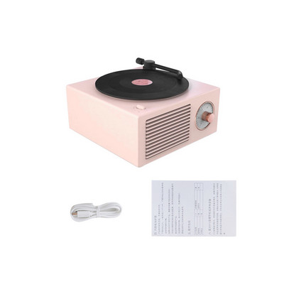 Difuzor turnant USB Bluetooth V5.0 Vinyl Record Player Stereo Vintage Portable Speaker Promotion