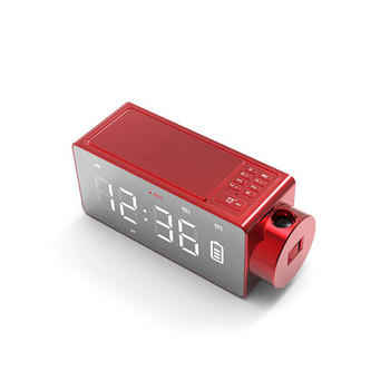 Φορητή προβολή φόρτισης Ψηφιακό ρολόι Ασύρματο ηχείο Bluetooth LED Ξυπνητήρι με μεγάλη οθόνη Snooze FM DIY ρολόγια μουσικής