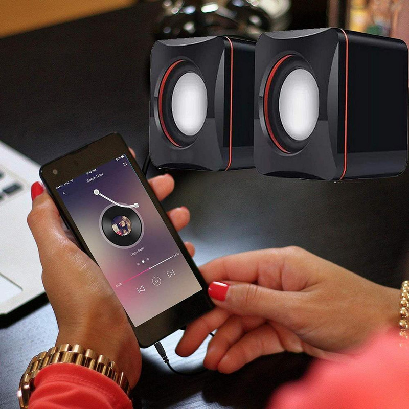 Portatīvie mini datora skaļruņi USB skaļruņi Mūzikas stereo datoram Galddators klēpjdators piezīmjdators Mājas kinozāles ballītes skaļrunis