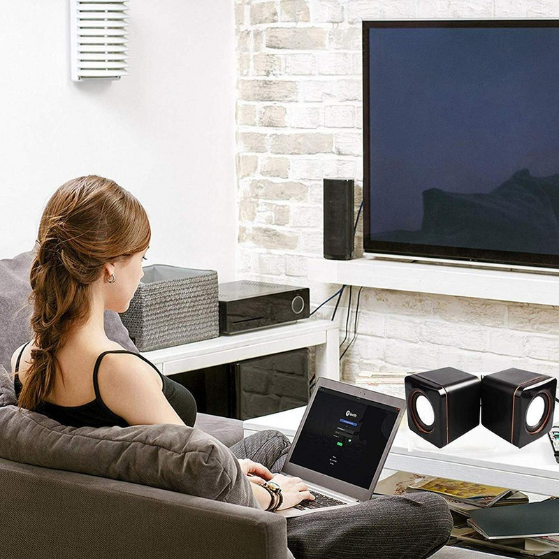 Portatīvie mini datora skaļruņi USB skaļruņi Mūzikas stereo datoram Galddators klēpjdators piezīmjdators Mājas kinozāles ballītes skaļrunis