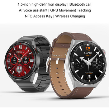 Смарт часовник DT3 Mate за мъже 1,5-инчов HD екран NFC Smartwatch Дамски ръчен часовник Мъжки часовник Цифров GPS тракер Фитнес гривна