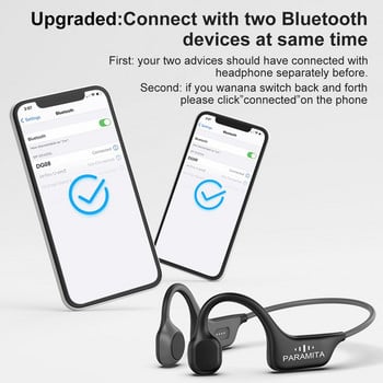 Слушалки с истинска костна проводимост Bluetooth 5.3 Безжични слушалки Водоустойчиви спортни слушалки с микрофон за тренировки Бягане Шофиране