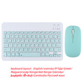 Ασύρματο Ρωσικό πληκτρολόγιο και ποντίκι Bluetooth για iPad Air 5 Pro 11 Xiaomi Samsung Huawei Phone Tablet για Android IOS Windows