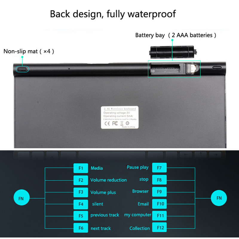 Spaniolă ebraică coreeană thailandeză tastatură wireless mouse combinat 2.4G mini tastatură și mouse portabil fără fir pentru Windows Mac Android