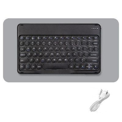 iPad tastatūras un peles kombinācijas Set Retro Round Wireless Bluetooth saderīga tastatūra iOS Android Windows Phone planšetdatoram
