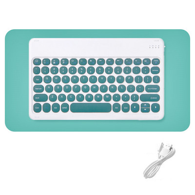 iPad tastatūras un peles kombinācijas Set Retro Round Wireless Bluetooth saderīga tastatūra iOS Android Windows Phone planšetdatoram