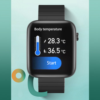 T68 Plus Мъже Жени Смарт часовник Измерване на телесната температура Спортен фитнес часовник Сърдечен ритъм Кръвно налягане Монитор за кислород Смарт часовник