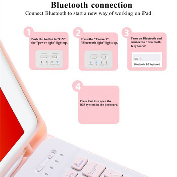 За iPad Air 5 4 Калъф с държач за молив Безжична Bluetooth иврит италианска клавиатура Мишка за iPad Pro Air 4 8th Funda Cover