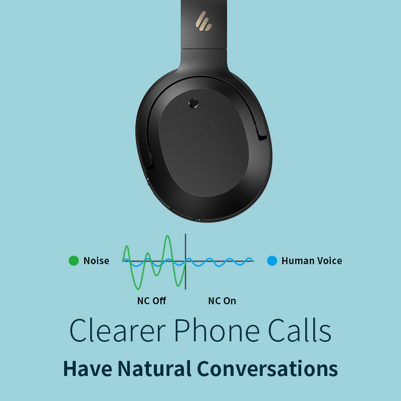 Bezdrôtové slúchadlá EDIFIER W820NB ANC Bluetooth headsety Hi-Res Audio Bluetooth 5.0 40 mm ovládač Type-C Rýchle nabíjanie Hybridné ANC