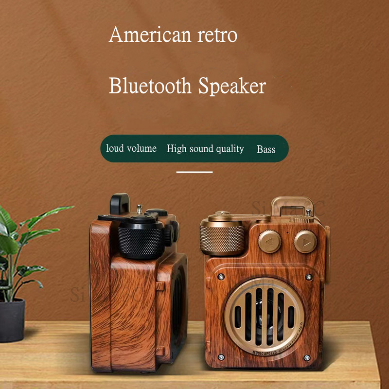 Zene Apollo A6 retro bluetooth hordozható mélynyomó hangszóró mini TF kártya rádió kültéri vezeték nélküli kis acél pisztoly kreatív ajándék