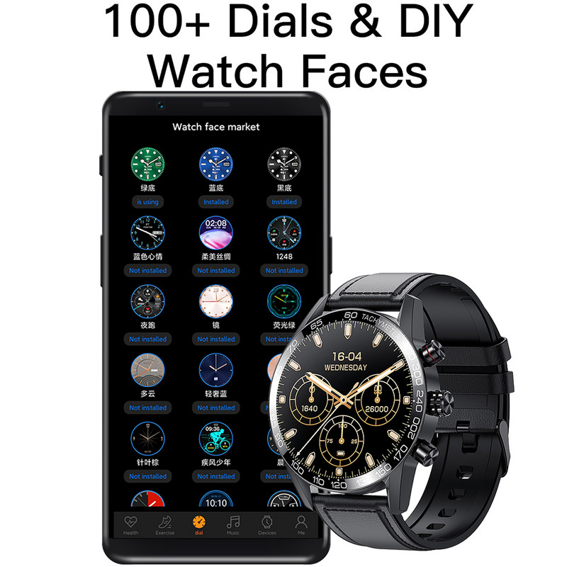 2022 Nou Bluetooth Call Smart Watch pentru bărbați Sport Fitness Tracker Smartwatch impermeabil Ecran HD mare pentru telefon huawei Xiaomi + cutie