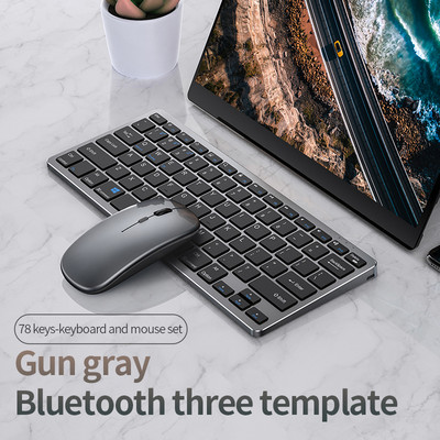 Bluetooth 3 režīmu bezvadu tastatūras un peles kombinācijas Iestatiet klusuma 78/94 taustiņus iPad tastatūras operētājsistēmai IOS Android Windows Phone planšetdators