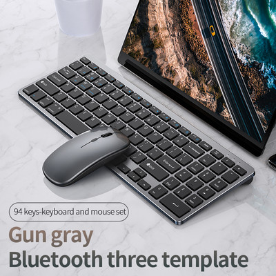 Bluetooth 3 režīmu bezvadu tastatūras un peles kombinācijas Iestatiet klusuma 78/94 taustiņus iPad tastatūras operētājsistēmai IOS Android Windows Phone planšetdators