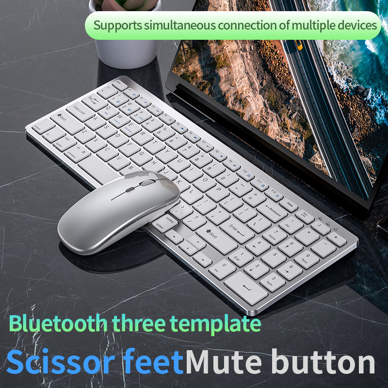 Bluetooth 3 režīmu bezvadu tastatūras un peles kombinācijas Iestatiet klusuma 78/94 taustiņus iPad tastatūras operētājsistēmai IOS Android Windows Phone planšetdators