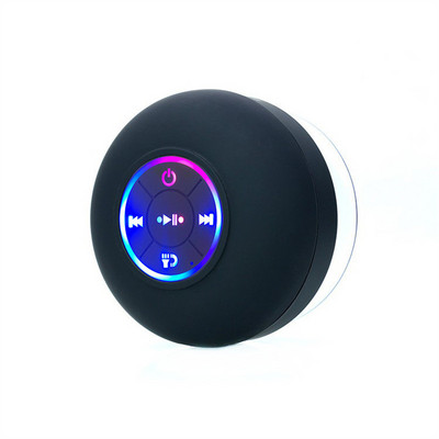 Mini LED Light Αδιάβροχο Ηχείο Bluetooth Μπάνιου, Φορητός ήχος αυτοκινήτου μεγάλης βεντούζας, Απάντηση κλήσεων υποστήριξης