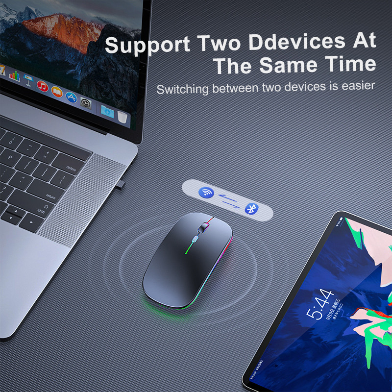 Újratölthető vezeték nélküli RGB Bluetooth billentyűzet és egér orosz spanyol koreai háttérvilágítás iPad Android IOS Windows táblagéphez