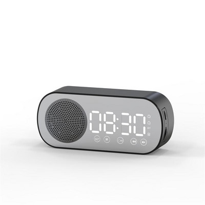 Difuzor wireless compatibil Bluetooth Oglindă cu LED Ceas cu alarmă digital Radio FM Afișaj mare Baterie Dormitor Sufragerie Birou