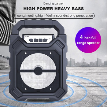 YD-668 Speaker Wireless Portable Boom Box Subwoofer Υποστήριξη Είσοδος μικροφώνου 1200mAh Υπαίθριο ηχείο Θέατρο Μουσικό Σύστημα