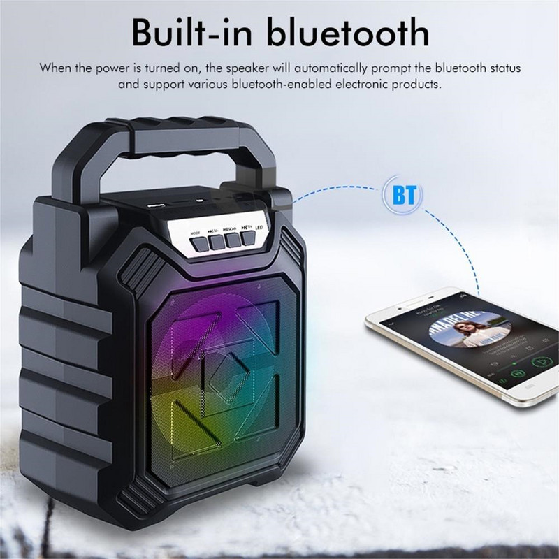 YD-668 Bezdrôtový prenosný reproduktor Boom Box Subwoofer Podpora mikrofónového vstupu 1200mAh Vonkajší reproduktorový systém pre divadelné umenie