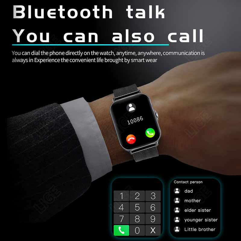 LIGE 2022 Ανδρικό Έξυπνο ρολόι 1,69" Έγχρωμη οθόνη Full Touch Sport Fitness Tracker Bluetooth Call Smart Clock Γυναικείο Smartwatch Men