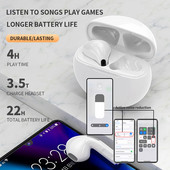 Nové bezdrôtové Bluetooth slúchadlá PRO6, stereo binaurálne TWS, do uší, Macaron J6, 6. generácia, Bluetooth slúchadlá