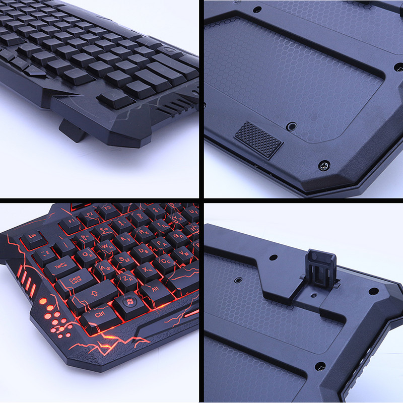 M200 ruska/engleska igraća tipkovnica USB žična ljubičasta/plava/crvena LED pozadinsko osvjetljenje s disanjem Pro Gaming tipkovnica miš kombinacije