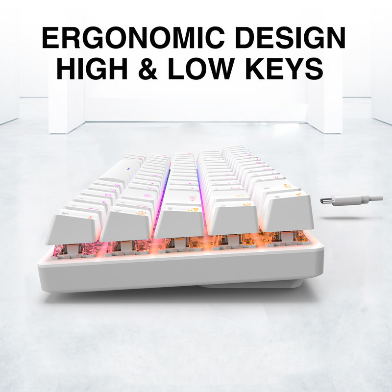 Juhtmeta mehaaniline klaviatuur Bluetoothi / 2,4 GHz RGB taustvalgustusega punane/pruun/must mänguklaviatuur, tüüp-c-USB iOS Maci jaoks
