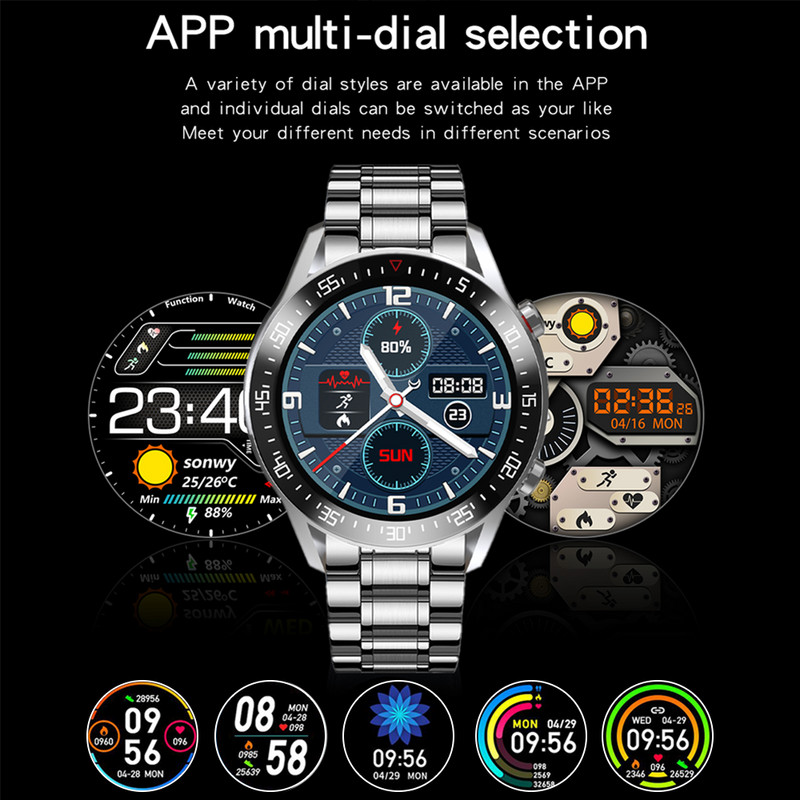 XUESEVEN C2 Inovatívny dizajn Oceľové pánske inteligentné hodinky Integrovaný kovový dizajn spodného puzdra Vodotesné fitness inteligentné hodinky IP68