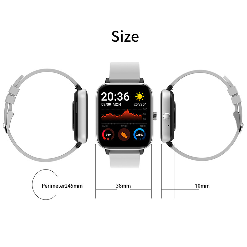 Montre Connectée avec Boîte pour Hommes et Femmes, Horloge PK GTS 2 avec Bracelet Entièrement Tactile, Moniteur d'Activité Physi